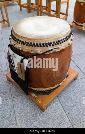 Hiroshima, Japan - 27. Mai 2017: taiko Drum auf Hiroshima - gokoku jinja Schrein vor dem Start des Festivals Stockfoto