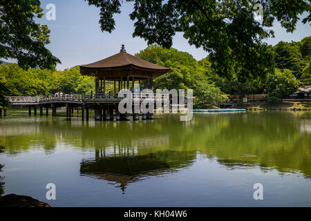 Nara, Japan - 29. Mai 2017: sagiike ukimido Pavillon Pavillon am Teich, Nara Park, Japan Stockfoto