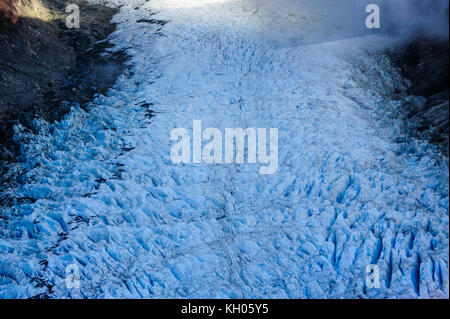 Antenne des Fox Glacier, South Island, Neuseeland Stockfoto