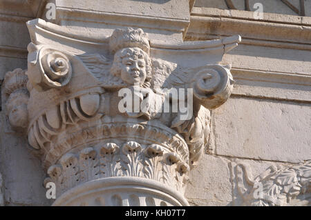 Italien, Emilia Romagna, Rimini, Tempio Malatestiano, Malatesta-Tempel von Leon Battista Alberti, Detail Fassade Stockfoto