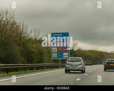 M25 Clacket Lane Dienstleistungen Kreuzung Stockfoto