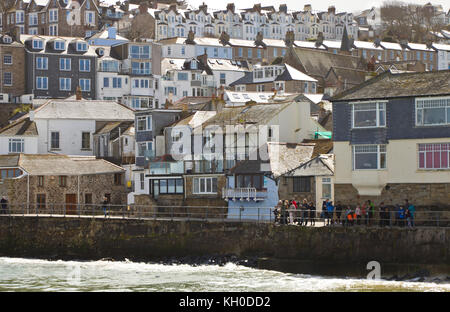 Häuser in St Ives, Cornwall, Großbritannien Stockfoto