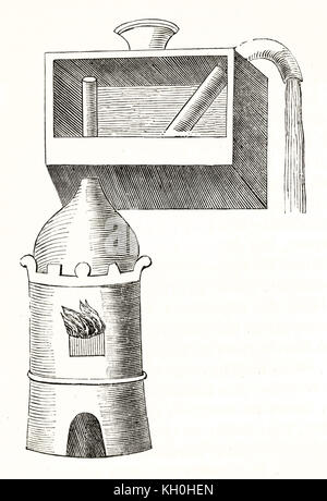 Giambattista Della Porta Apparate (Dampf Aufzüge Wasser). Von unbekannter Autor, Hrsg. auf Magasin Pittoresque, Paris, 1847 Stockfoto