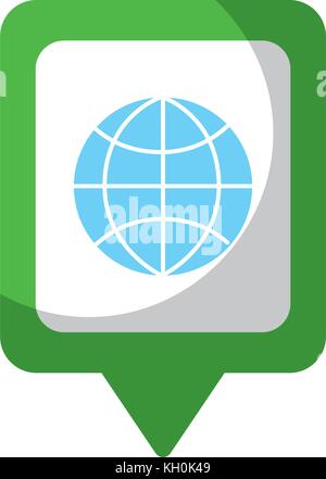 Globus social media square Zeiger web Stock Vektor