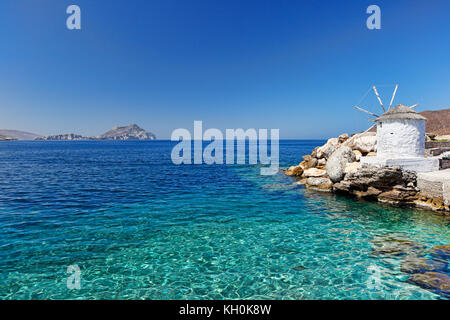 Der Hafen in aegiali Insel Amorgos, Griechenland Stockfoto