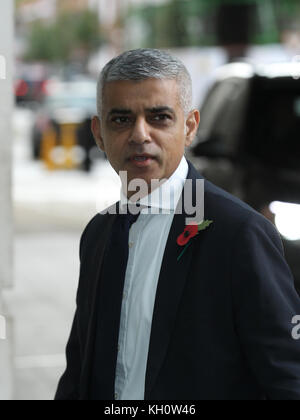 London, Großbritannien. 12. November 2017. Sadiq Khan Bürgermeister von London Andrew Marr Show bei den bbc Studios in London credit gesehen: Wfpa/alamy leben Nachrichten Stockfoto