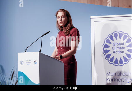 Bonn, Deutschland. 12 Nov, 2017. Fürsten Sarah Zeid Jordaniens in der COP 23 Fidschi Konferenz in Bonn am 12. November 2017. COP 23 ist durch die UN-Rahmenkonvention zum Klimawandel. Fidschi hält Ratsvorsitz über die Konferenz in Bonn. Credit: Dominika Zarzycka/Alamy leben Nachrichten Stockfoto