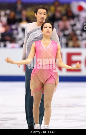 Osaka Municipal Central Gymnasium, Osaka, Japan. November 2017. Kana Muramoto & Chris Reed (JPN), 12. NOVEMBER 2017 - Eiskunstlauf : ISU Grand Prix der Eiskunstlauf 2017 NHK Trophy, Eistanz Freitanz im Osaka Municipal Central Gymnasium, Osaka, Japan. Quelle: Naoki Nishimura/AFLO/Alamy Live News Stockfoto