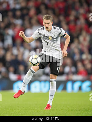 Matthias ginter (Ger) Aktion, fussball Laenderspiel, Freundschaftsspiel, England (eng) - Deutschland (GER) 0:0, am 10.11.2017 in London/Grossbritannien. | Verwendung weltweit Stockfoto