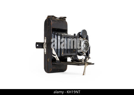 Im frühen 20. Jahrhundert Metzger Watch Pocket Karabiner 120 Rollfilm Kamera, 1910-1920, vor einem weißen Hintergrund isoliert Stockfoto