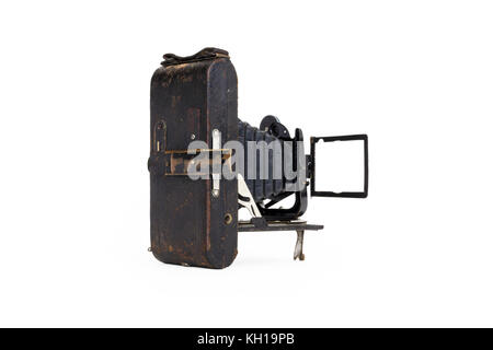 Im frühen 20. Jahrhundert Metzger Watch Pocket Karabiner 120 Rollfilm Kamera, 1910-1920, vor einem weißen Hintergrund isoliert Stockfoto