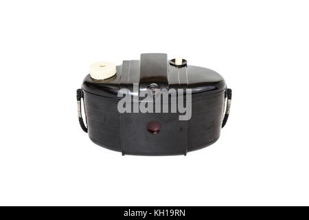Classic 1950 s Kodak Brownie 127 Rollfilm Kamera, vor einem weißen Hintergrund isoliert Stockfoto