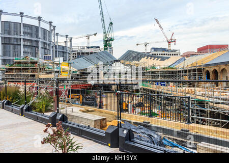 Sanierung arbeitet in King's Cross, London, UK, 2017 Stockfoto