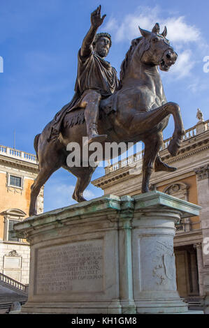 Reiterstatue von Marcus Aurelius, Rom, Italien. Stockfoto