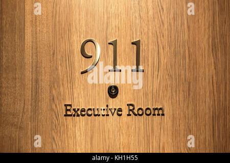 Hotel Tür Nummer, bis Bild schließen Stockfoto