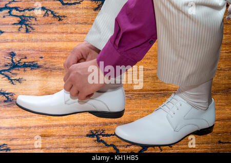 Mode für Männer. Elegante Schuhe aus Leder. Stockfoto