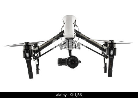 Varna, Bulgarien - 23. April 2016: Bild des DJI Inspire 1 Pro Drohne UAV Quadcopter, der 4K Video- und 16MP Standbilder schießt und von wi gesteuert wird Stockfoto