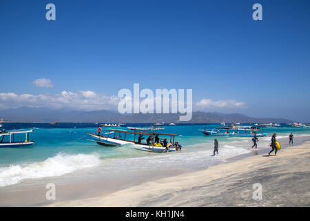 Gili Inseln Boote Stockfoto