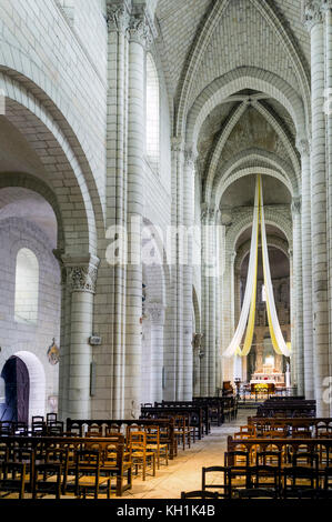 Europa, Frankreich, Saint-Aignan. Die Stiftskirche von Saint-Aignan-sur Loire, Loir-et-Cher. Stockfoto