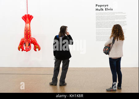 Frankreich. Paris (75), 1er Arr. Jeff Koons Ausstellung. Beaubourg Zentrum. 'Hummer' Stockfoto