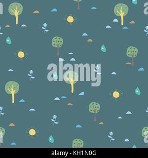 Cute nahtlose Baum Muster. Vector Illustration Stock Vektor