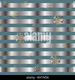 Gold und Silber Rahmen mit Schneeflocken. für Visitenkarten, Postkarten, Hintergründe usw. für Schönheit und Luxus Produkte abdeckt. Vector Illustration. stilisierte si Stock Vektor