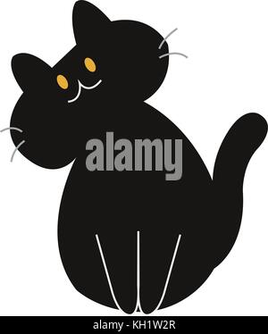 Schwarze Katze Cartoon Stock Vektor