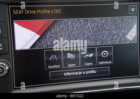 Seat Leon Cupra 2017 st 4-Gang-DSG - Auto Computer, Laufwerk Profil Auswahl Stockfoto