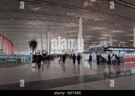 Peking, China - Oktober 2017: Architektur und Blick auf Beijing Capital International Airport in China. Stockfoto