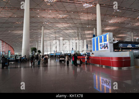 Peking, China - Oktober 2017: Architektur und Blick auf Beijing Capital International Airport in China. Stockfoto