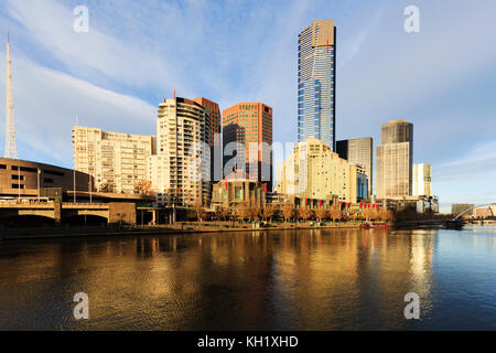 Melbourne, Australien, die Skyline mit schönem Morgenlicht. Stockfoto