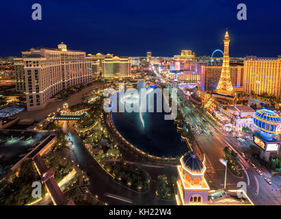 Las Vegas Strip Skyline bei Nacht Stockfoto