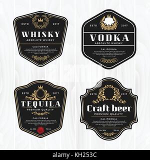 Classic vintage Frame für Etiketten, Banner und andere Design. Geeignet für Whiskey, Bier und Premium Produkt. Stock Vektor