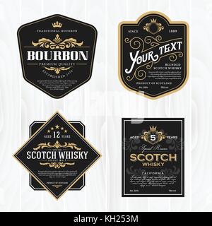 Classic vintage Frame für Etiketten, Banner und andere Design. Geeignet für Whiskey, Bier und Premium Produkt. Stock Vektor