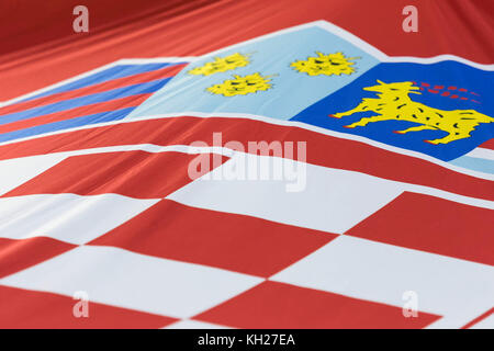 Kroatische Flagge Nahaufnahme Hintergrund Stockfoto