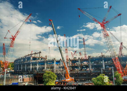 Das neue Tokio-Nationalstadion wird im Bezirk Shinjuku für die Olympischen Sommerspiele 2020 gebaut Stockfoto