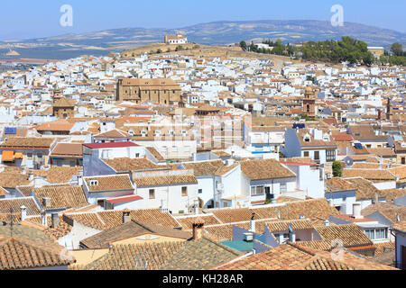 Panoramablick von Antequera (Provinz Málaga), Spanien Stockfoto