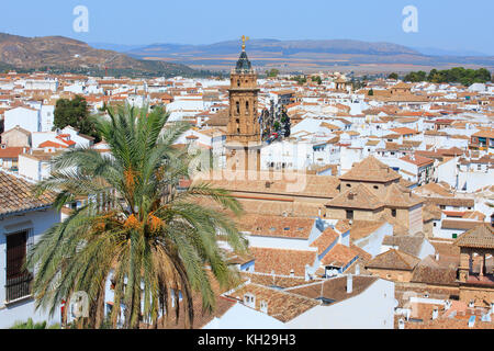 Panoramablick von Antequera (Provinz Málaga), Spanien Stockfoto