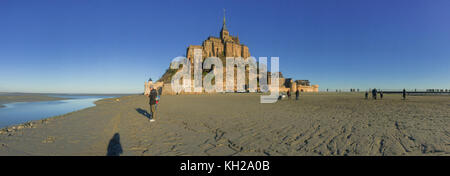 Panoramaaussicht auf dem Mont Saint Michel, Frankreich Stockfoto