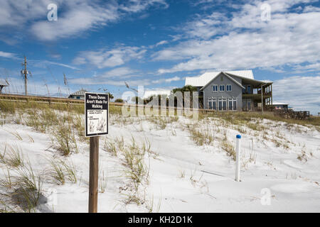 Geschützten Sanddünen entlang der Strände Golf County, Florida, USA Stockfoto