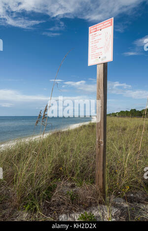 Geschützten Sanddünen entlang der Strände Golf County, Florida, USA Stockfoto