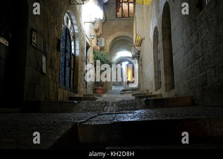 Eine Gasse im Jüdischen Viertel der Altstadt Ost Jerusalem Israel Stockfoto