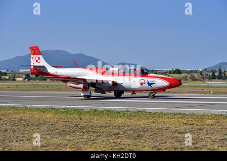 ISKRA Polnisches Luftwaffenteam auf der Athen-Flugwoche 2017 im Luftwaffenstützpunkt Tanagra, Griechenland Stockfoto