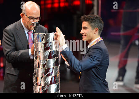 Valencia, Spanien. 12 Nov, 2017 Marc Marquez während der FIM-Preisverleihung nach dem Gran Premio motul de la Comunitat Valenciana, im Palacio de Congresos in Valencia, Spanien. Sonntag, 12. November 2017. Credit: gtres información más comuniación auf Linie, s l/alamy leben Nachrichten Stockfoto