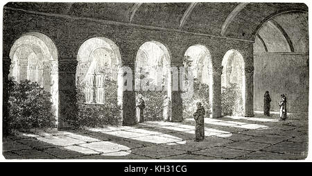 Alte Ansicht von La Merced Del Cusco Tempel Innenraum, Peru. Von Riou, Publ. Bei le Tour du Monde, Paris, 1863 Stockfoto