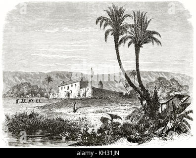 Alte Ansicht eines Französischen fort in Ouidah, Dahomey. Durch Foulquier nach Repin, Publ. Bei le Tour du Monde, Paris, 1863 Stockfoto