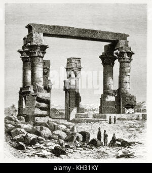 Alte Ansicht der Kiosk von Qertassi, Ägypten. Durch De Bar, Publ. Bei le Tour du Monde, Paris, 1863 Stockfoto