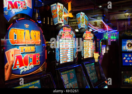 Eine Spielhalle in Chinatown im Londoner West End, Großbritannien Stockfoto