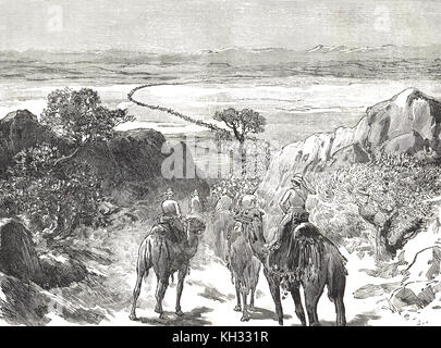 Der marsch durch die Wüste, Hicks Pascha Expeditionstruppe nach Kordofan, 1883, Sudankrieg Stockfoto