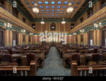 Haus des Repräsentantenhauses im Michigan State Capitol in Lansing, Michigan Stockfoto